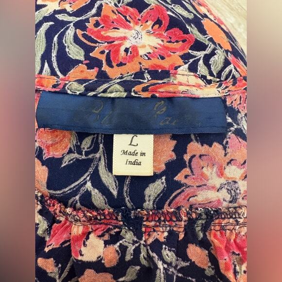 Blue Rain Romantic Boho Floral Wrap Dress Women’s Large Flattering V-Neck Chic - Picture 6 of 6